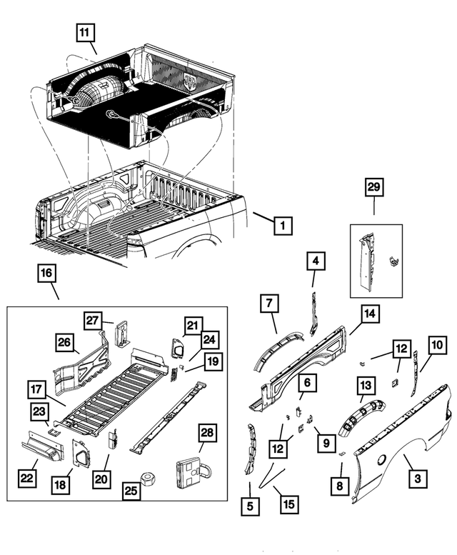 68234326AA - : TAILGATE HINGE - REINFMNT  68234326AA for Mopar Image