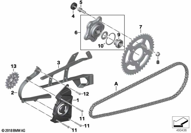 77318555880 - Rear Axle, Rear-Wheel Drive, Suspension: Hp Carbon Pinion Cover -  for BMW-Motorrad Image