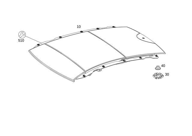 2077830396 - Sliding Sunroof: Seal for Mercedes-Benz Image image