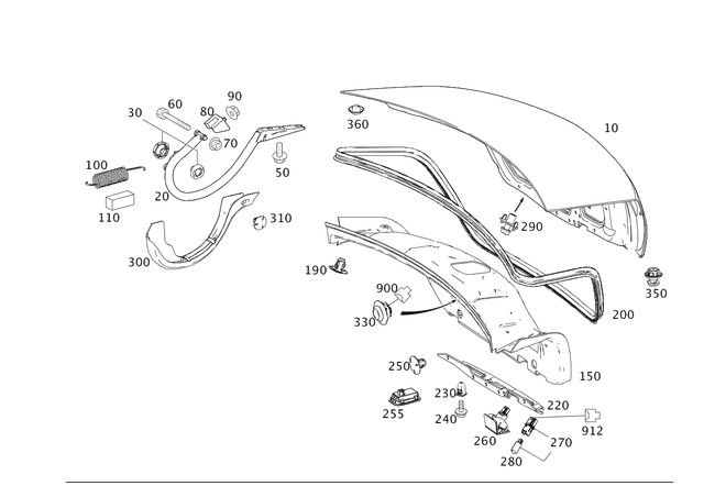 2047510297 - Trunk Lid: Parts Kit, Interm. Layer for Mercedes-Benz: C250, C300, C350, C63 AMG, CLA250, CLS400, CLS550, CLS63 AMG, CLS63 AMG S, E250, E350, E400, E550, E63 AMG Image image
