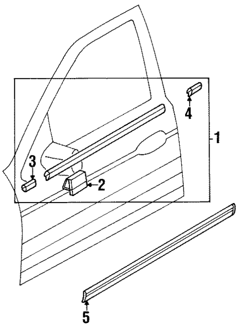 Exterior Trim - Front Door for 1995 Kia Sephia #0