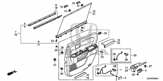 Rear Door Lining for 2012 Honda Pilot #0