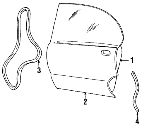Door & Components for 1995 Pontiac Bonneville #0