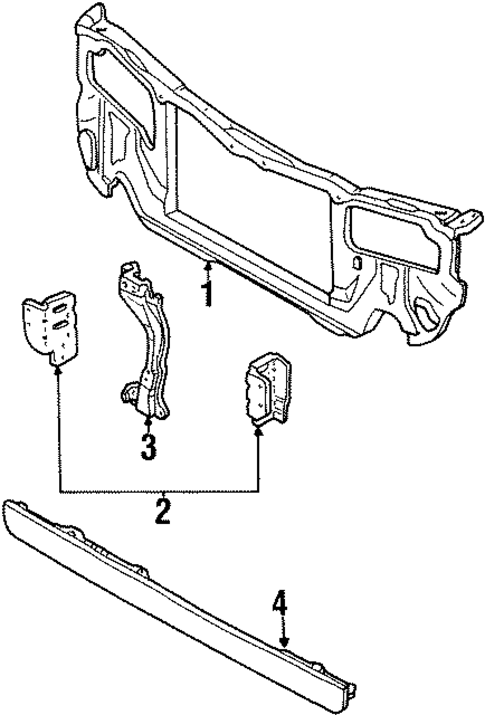 Radiator Support for 1998 Ford Escort #0