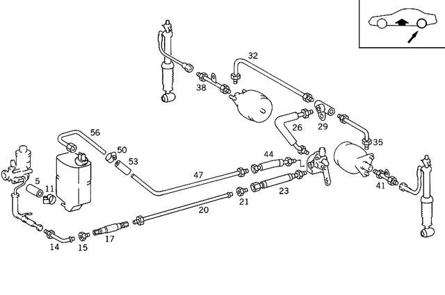 1409971582 - Springs, Suspension and Hydraulics: Hose for Mercedes-Benz: 400SE, 400SEL, 500SEC, 500SEL, S420 Image image
