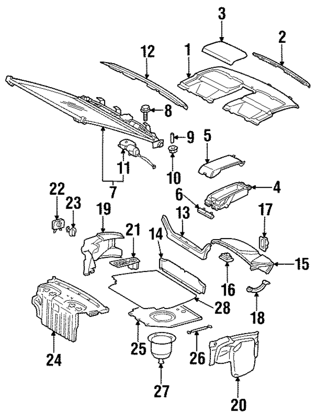 14069013499A99 - Body: Pkg Tray Trim for Mercedes-Benz Image