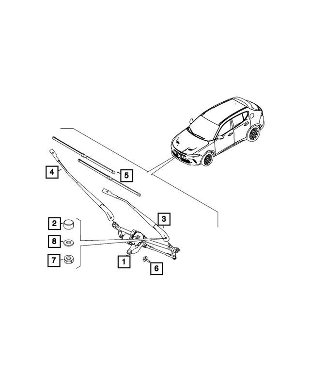 68726994AA - Electrical: Windshield Wiper Motor And Linkage for Mopar Image