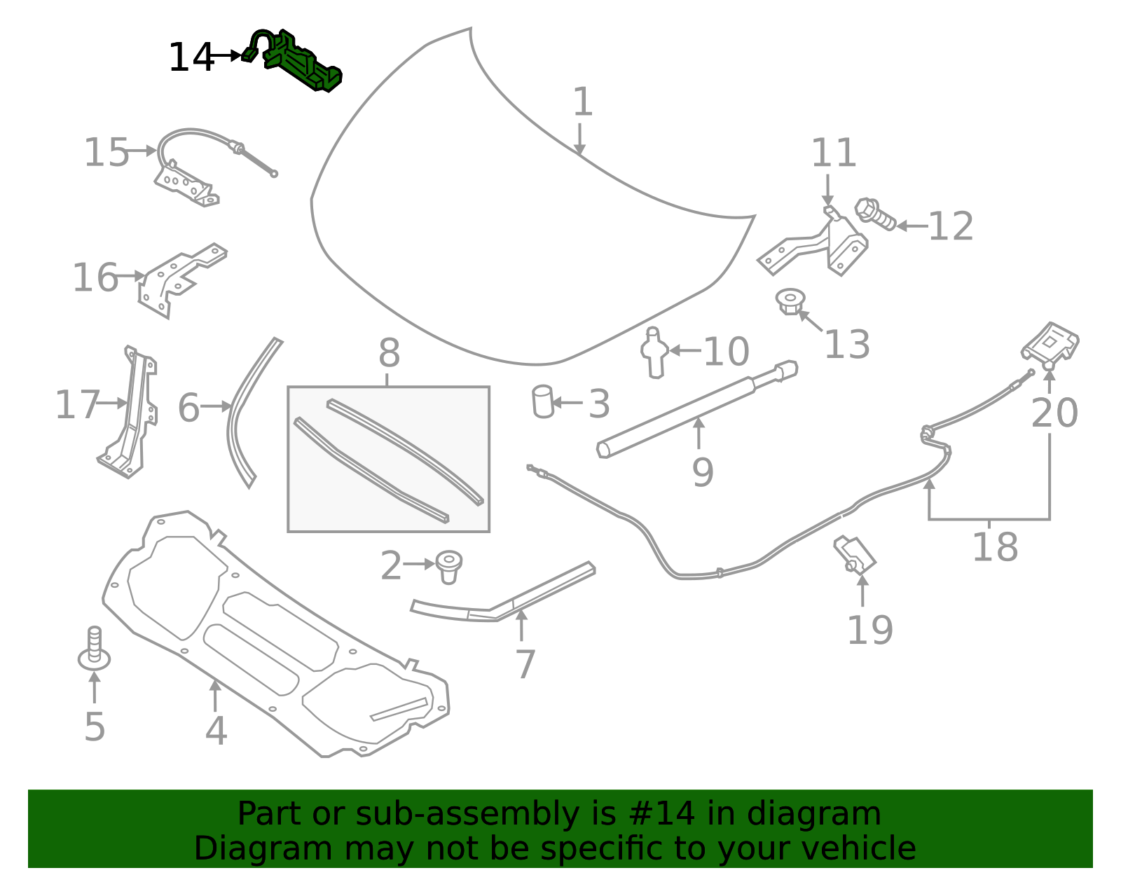 2013-2024 Nissan Latch 65601-3JA1A | Parts for Nissans