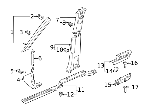 Interior Trim - Pillars for 2025 Volkswagen Atlas Cross Sport #0