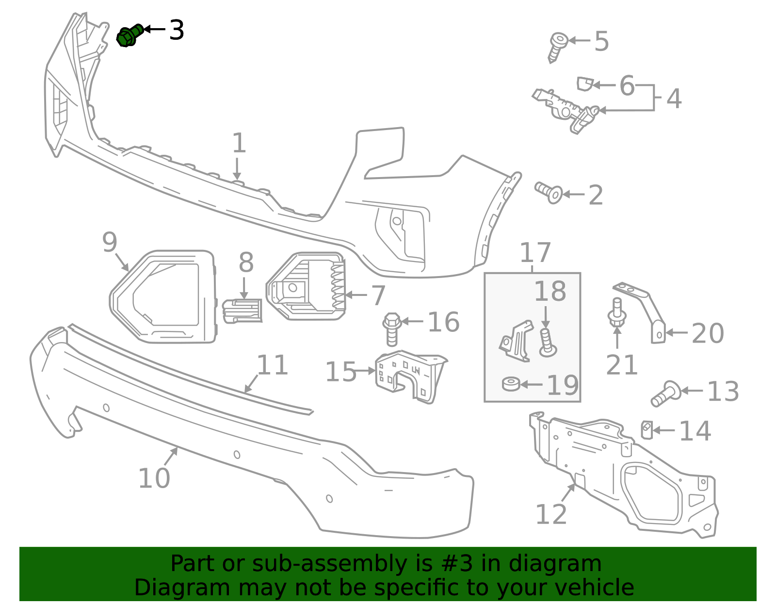 2022-2026 GMC Bumper Cover Retainer 85581046 GM | GMPartsDirect.com