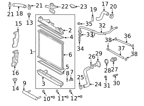 Radiator & Components for 2005 Toyota Echo #0