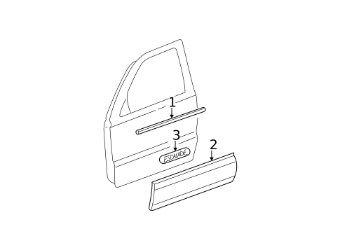 Exterior Trim - Front Door for 2004 Cadillac Escalade #0