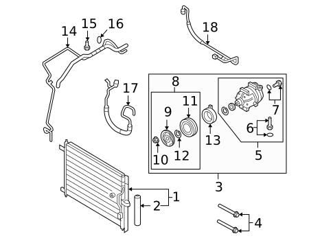 Condenser, Compressor & Lines for 2011 Chevrolet Aveo5 #0