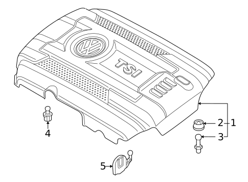 Engine Appearance Cover for 2021 Volkswagen Passat #0