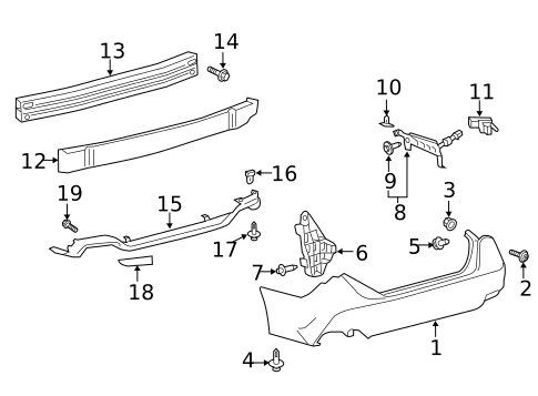 Bumper & Components - Rear for 2020 Toyota Avalon #0