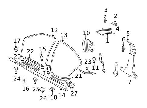 Interior Trim - Pillars for 2001 BMW 325xi #0