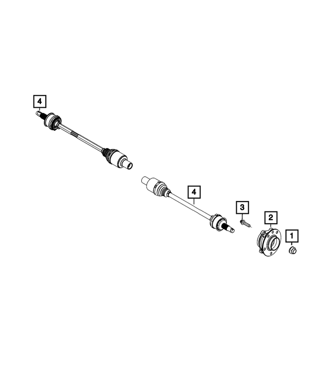68622459AA - Differential and Drive Line: Axle Half Shaft, Left for Mopar Image
