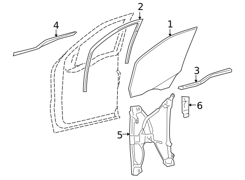 Glass - Front Door for 2008 Lincoln Mark LT #0