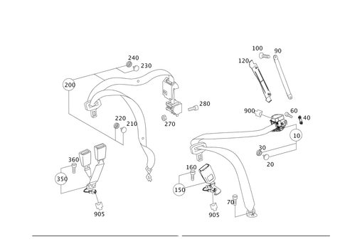 Rear Seat Seat Belt for 2016 Mercedes-Benz E250 #0
