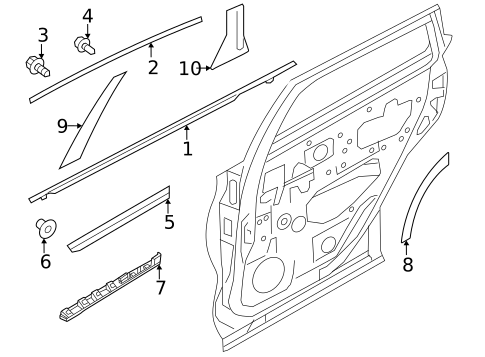 Exterior Trim - Rear Door for 2024 INFINITI QX55 #0