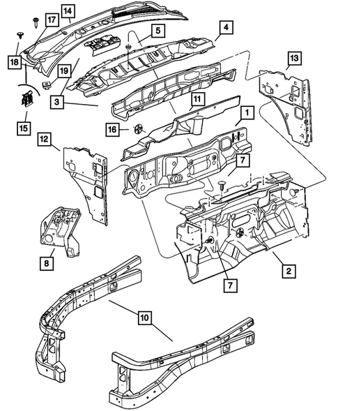 Cowl and Dash Panel for 2008 Dodge Durango #0