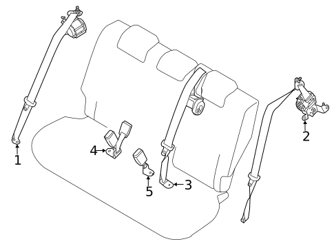 Rear Seat Belts for 2020 Toyota Yaris #1