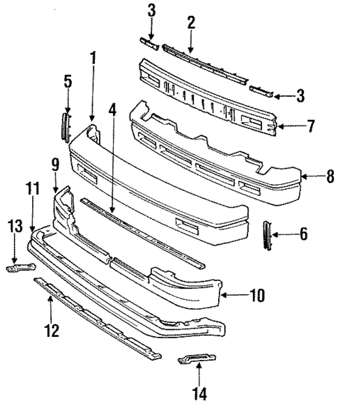 Bumper & Components - Front for 1986 Toyota MR2 #0