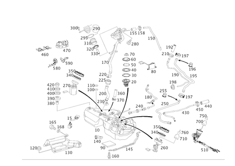 Fuel Tank with Detachable Parts for 2008 Mercedes-Benz E320 #0