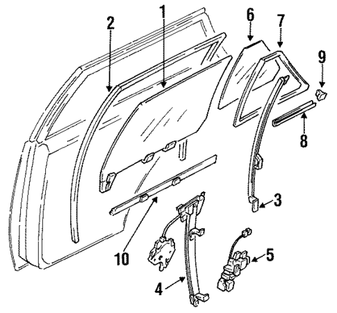 Glass - Rear Door for 1985 Nissan Maxima #0