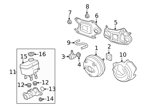 Master Cylinder - Components On Dash Panel for 2007 Dodge Nitro #0
