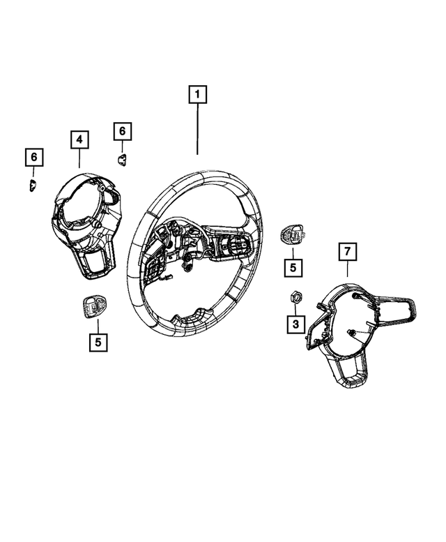 6RN501A3AB - Steering: Steering Wheel for Mopar Image image
