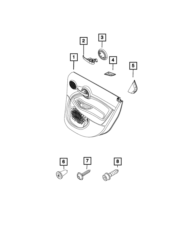 6MQ78LXHAA - : Rear Door Trim Panel, Left for Mopar Image