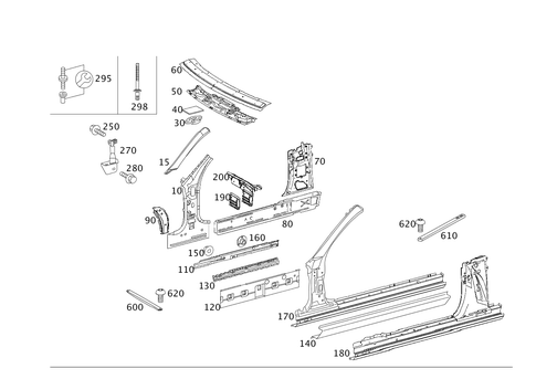 Roof Front Rail & Side Panels on Cabrio (Convertible) for 2001 Mercedes-Benz CLK55 AMG #0
