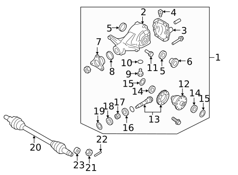 Axle & Differential for 2015 Kia K900 #0