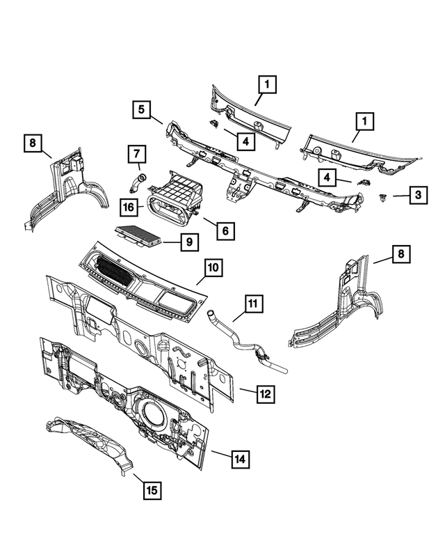 68132493AA - Body Sheet Metal Except Doors: Retainer for Mopar Image