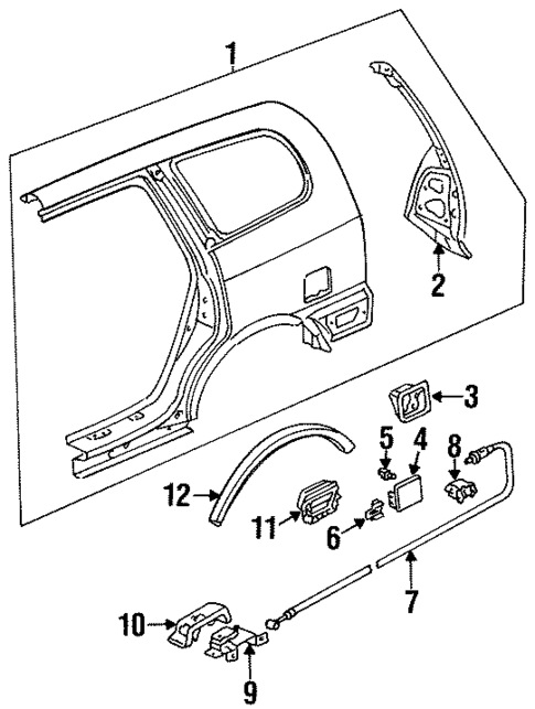 Fuel Door for 1998 Isuzu Oasis #0