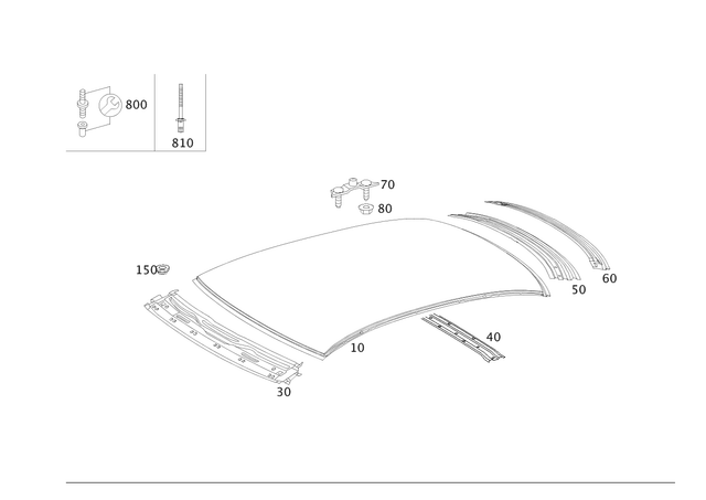 2116570509 - Roof: Paneling for Mercedes-Benz: E320, E500 Image image