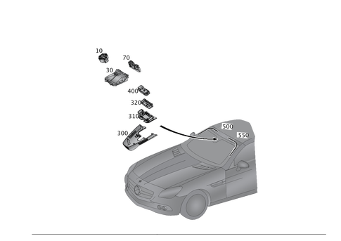 Sensors, Camera and Switch Behind Windshield for 2005 Mercedes-Benz SLK350 #0