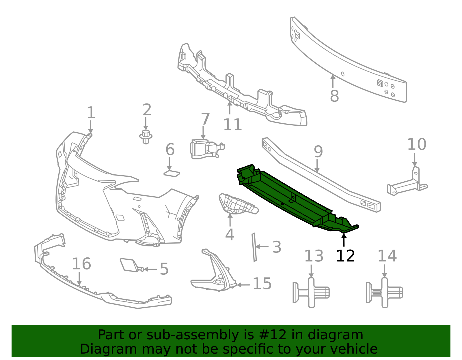 52618-F6010 - Bumper Impact Absorber 2011-2025 Lexus | Longo Lexus
