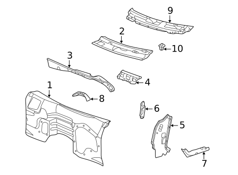 Cowl for 2007 GMC Envoy #0