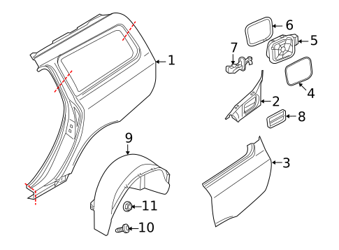 Quarter Panel & Components for 2010 Volvo V70 #0