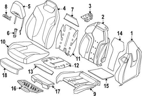 Front Seat Components for 2025 BMW 840i Gran Coupe #1