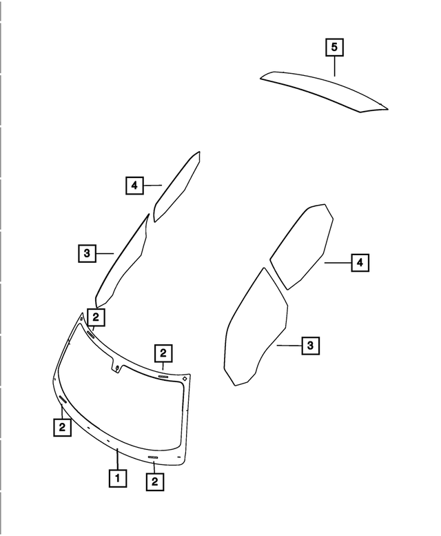 68269875AA - Glass: Shipping Assembly - 30 Lite Glass Windshield for Mopar Image
