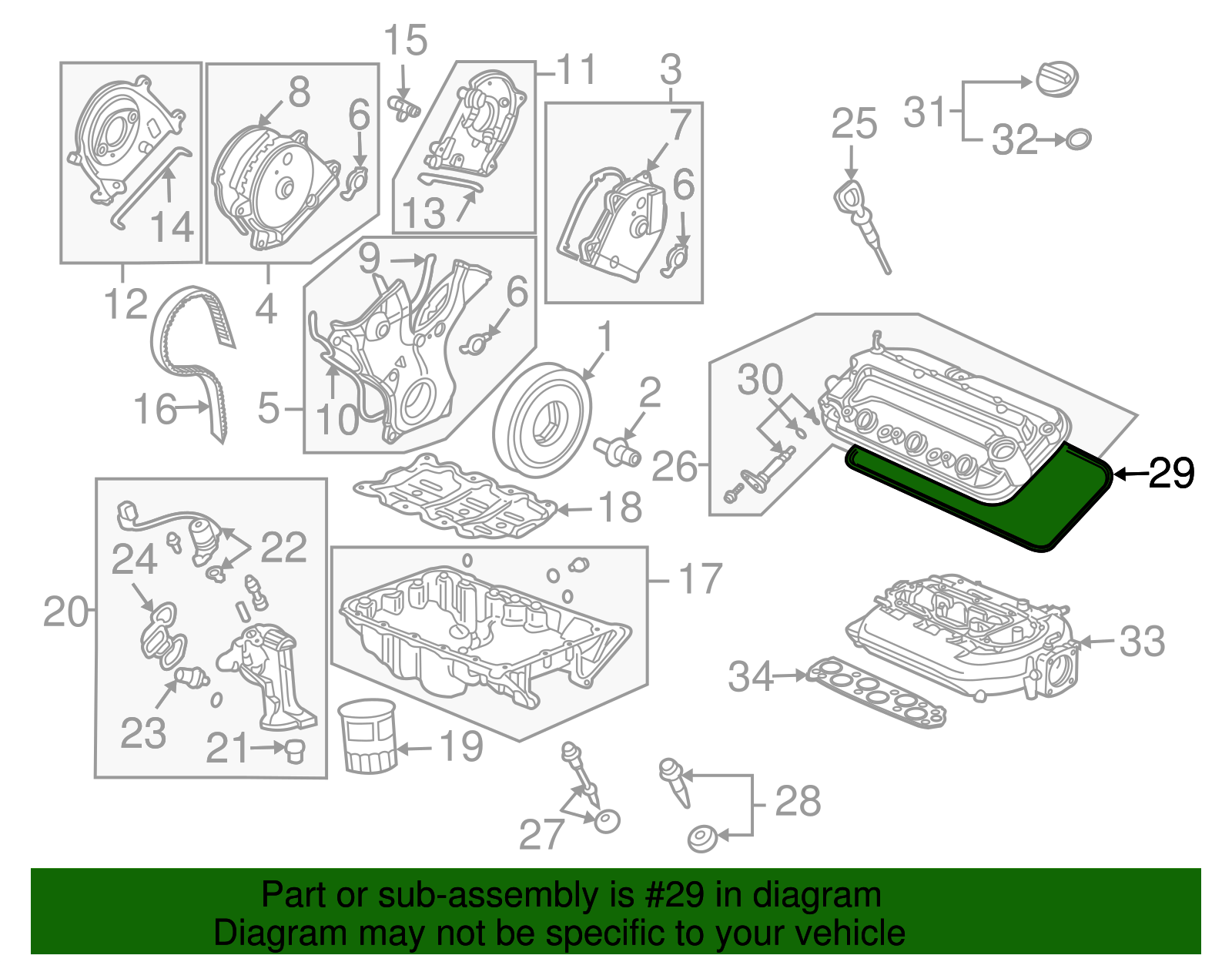OEM 2003-2010 Honda Valve Cover Gasket Set 12030-RYE-A01 OEM 2003-2010 Honda Valve Cover Gasket Set 12030-RYE-A01