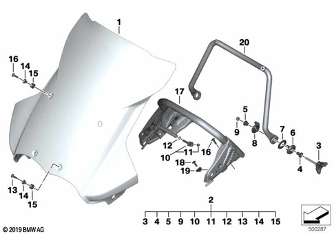 Motorcycle Trim Section, Windshield for 2013 BMW-Motorrad R 1200 GS Adventure #1