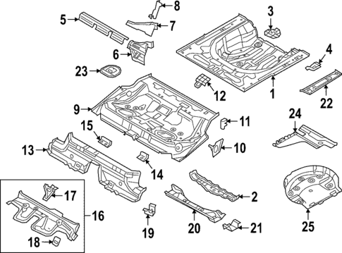 Rear Floor & Rails for 2020 Volkswagen Arteon #0