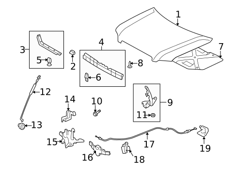 Hood & Components for 2007 Toyota Highlander #1