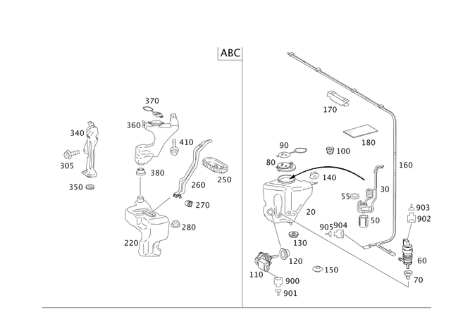 19832310 - Windshield Washer, Emergency Equipmt: Felt Strip for Mercedes-Benz Image image