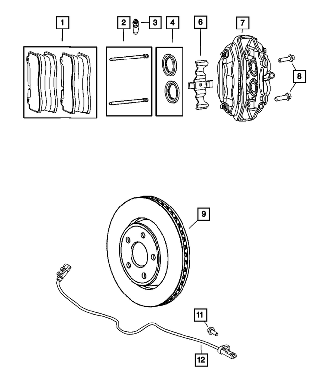« 68002195AA – Service Brakes : Freins à Disque Etrier, Côté Gauche Arrière pour Mopar Image »