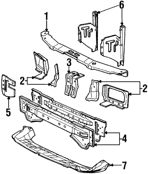 Radiator Support for 1995 Ford Contour #0